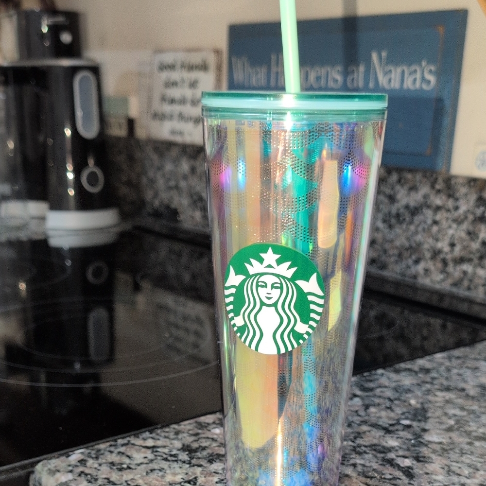 2019 Starbucks Iridescent Acrylic Cold Cup Tumbler 24 Oz New With Tags